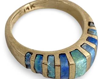 14K Gold Opal Paneled Ring