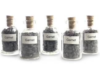 (5) Mini Chip Garnet Gemstone Bottles