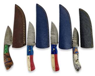 4pc Handcrafted Damascus Steel Knives
