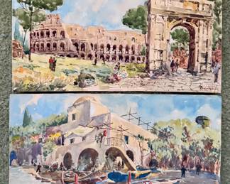 Signed Italian Watercolors