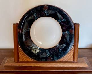 Decorative Pottery Plate on Stand