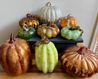 Great Collection of Art Glass Pumpkins!