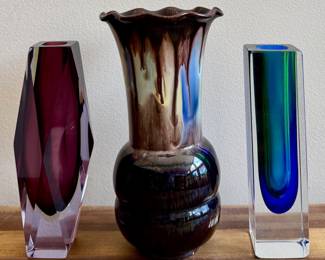 Art Glass Vases & Pottery Vase (Made in Austria)