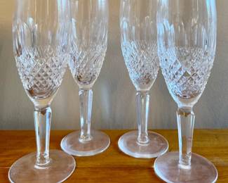 (4) Crystal Champagne Flutes