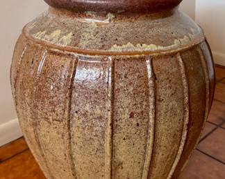 Oversized Glazed Stoneware Vessel
