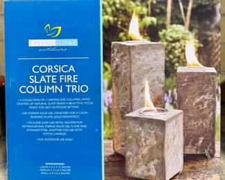 New Living Home Corsica Slate Fire Column Trio