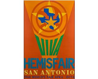 Robert Indiana,  Viva HemisFair 68 San Antonio  serigraph, framed