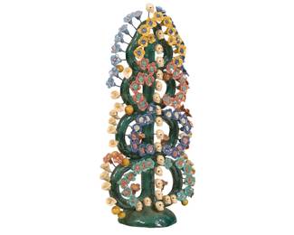 Mexican Metepec Dia de los Muertos Day of the Dead Tree of Death ceramic sculpture