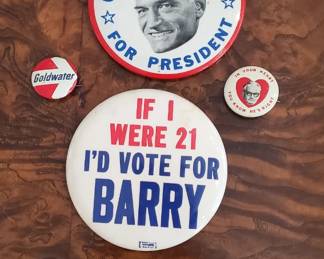 Political Buttons Circa 1964