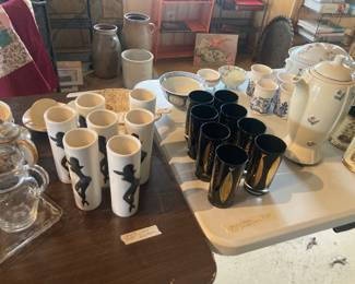 Vintage Risque Naughty nudes, MCM vintage Fred Press black/gold