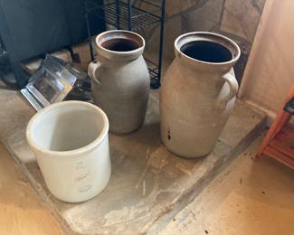 Stoneware butter churns (Red Wing)  $100 each