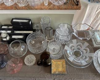Crystal dishes - Crystal modern candleholders