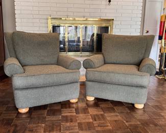 Bauhaus Vintage Club Chairs, Gray Green upholstery pr @ $625.00