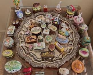 large collection of french limoges boxes (40+)