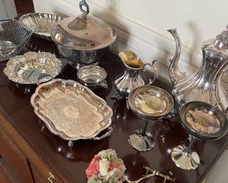 variety of sterling silver and silverplate