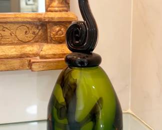 Fusion Z Czech Art Glass Perfume Bottle. Handblown in the Czech Republic. Each is artist signed on the base.