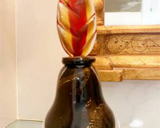 Fusion Z Czech Art Glass Perfume Bottle. Handblown in the Czech Republic. Each is artist signed on the base.
