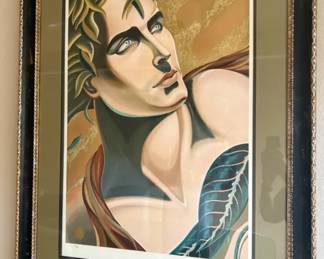 Robert Moser "Adam & Eve" Matched Pair — Signed & Numbered Serigraphs Matched pair of limited edition serigraphs by American artist Robert Moser. Art Deco style with 14kt gold foil stamping. Hand signed and numbered 230/525. Professionally framed. Sold as a pair.