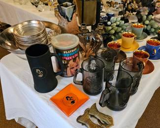Vintage glassware, china, crystal & pottery of all sorts by numerous makers.