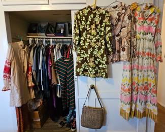 Loads of vintage women's & children's clothes, purses, hats & access. from the 1940's thru the 1970's.