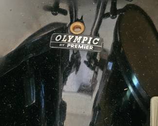 Vintage Premier (Olympic) drum kit with cymbals, stands & accessories.