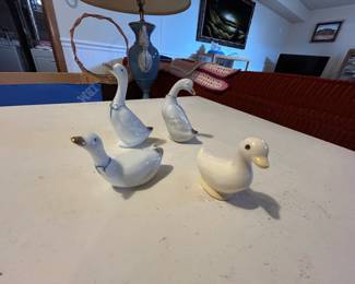 Ceramic Duck Figurines Set of 