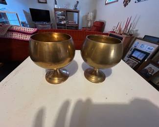 Vintage Brass Compote Bowls Set of 