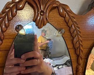 Art Deco Waterfall Vanity Dresser with Mirror and Stool fifth image