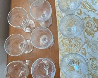 Etched Glass Coupe Glasses third image