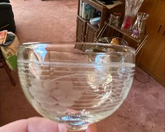 Etched Glass Coupe Glasses