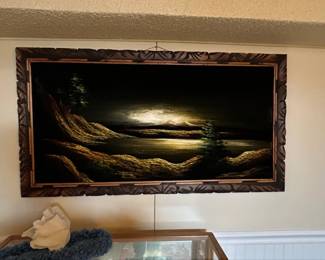 Black Velvet Landscape Painting