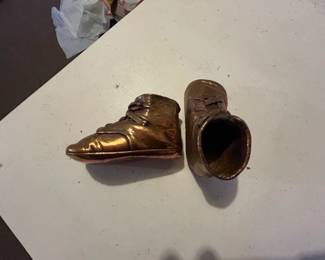Bronze Plated Baby Shoes second image