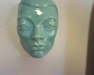 MidCentury Ceramic Face Wall Pocket Planter