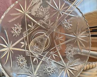 Anchor Hocking Prescut Star of David Punch Bowl Set with Spoon second image