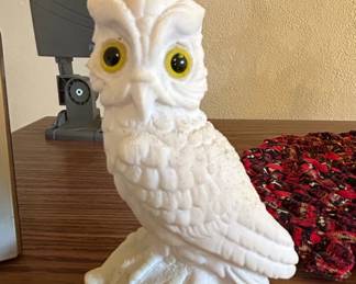 Vintage A. Giannelli White Ceramic Owl Figurine
