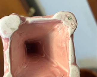 Pink Ceramic Candlestick Holders with Candles third image