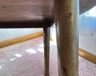 MidCentury Modern Round Walnut Coffee Table with Tapered Legs fourth image