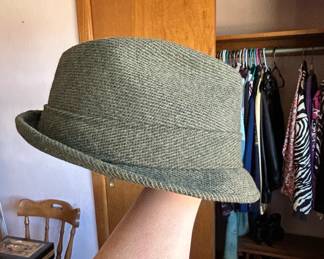 Mens Felt Fedora Hat with Feather Detail second image