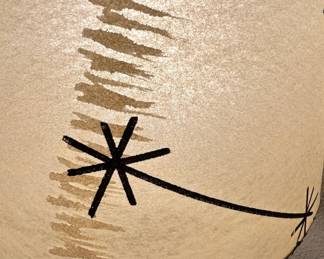 MidCentury Starburst Ceramic Table Lamp with Fiberglass Shade third image