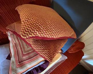 Vintage Orange Corduroy Sofa third image