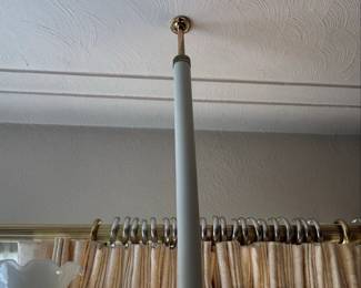 Tension Pole Lamp with Hobnail Milk Glass Shades third image