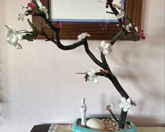 McCoy Aztec Planter with Cherry Blossoms
