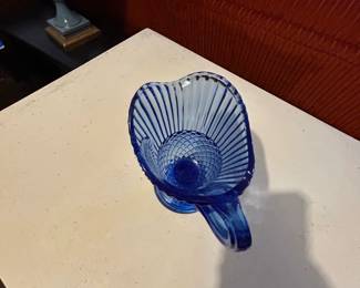 Cobalt Blue Glass Mount Vernon Pitcher by Avon Fostoria