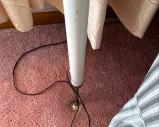 Tension Pole Lamp with Hobnail Milk Glass Shades fourth image