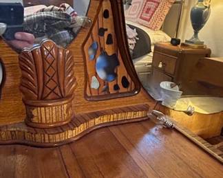 Art Deco Waterfall Vanity Dresser with Mirror and Stool third image