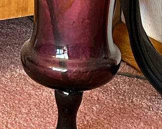 Amethyst Glass Pedestal Vase