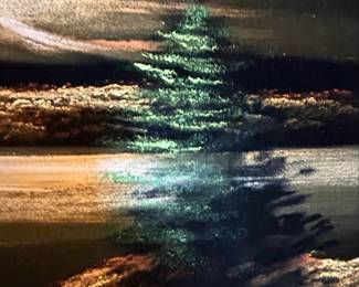 Black Velvet Landscape Painting second image