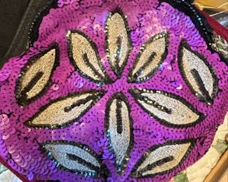 Vintage Purple Sequin Floral Embroidered Beaded Evening Bag