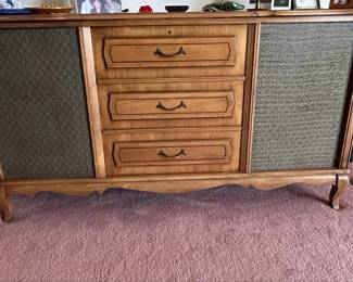 Sears Silvertone Stereo Console with Turntable and AM or FM Radio