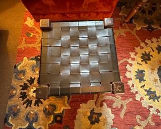 Spanish Colonial Style Woven Leather Stool